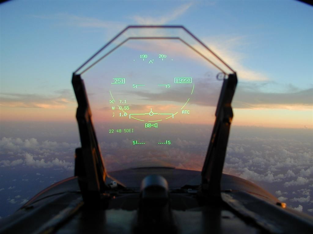 Head-up display ve stíhačce