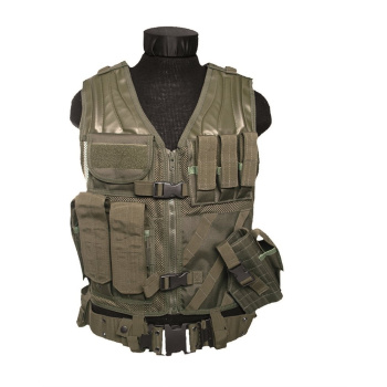 Gilet USMC Combat avec ceinture, olive, Mil-Tec