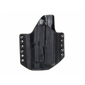 Étui externe en kydex pour Glock17 + TLR-7A, droit, complet swtg, noir, passant 45 mm, RH Holsters