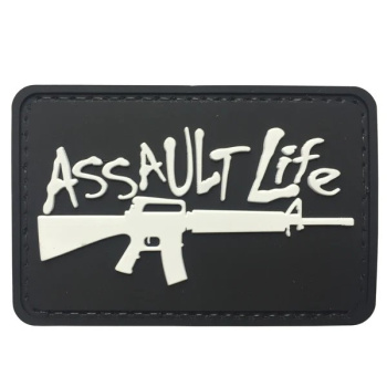 Écusson PVC  Assault Life, Noir