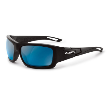 Lunettes de soleil ESS Credence, monture noire et verres bleus miroités