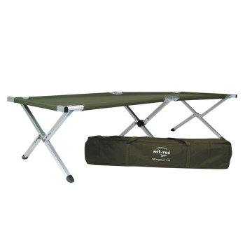 Chaise longue en aluminium pliante, type U.S. Army, olive, Mil-Tec