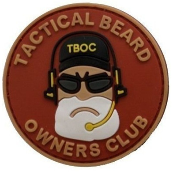 PVC patch Tactial Beard Owners Club, rouge