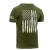 T-Shirt Distressed US Flag Athletic Fit, Rothco, olive, 2XL