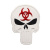 PVC patch Punisher Biohazard, Blanc