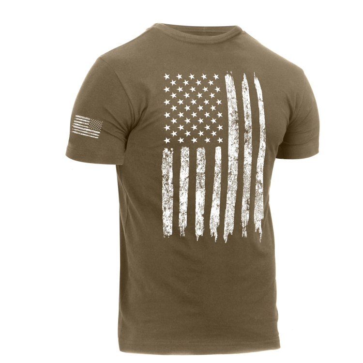 T-Shirt Distressed US Flag Athletic Fit, Rothco