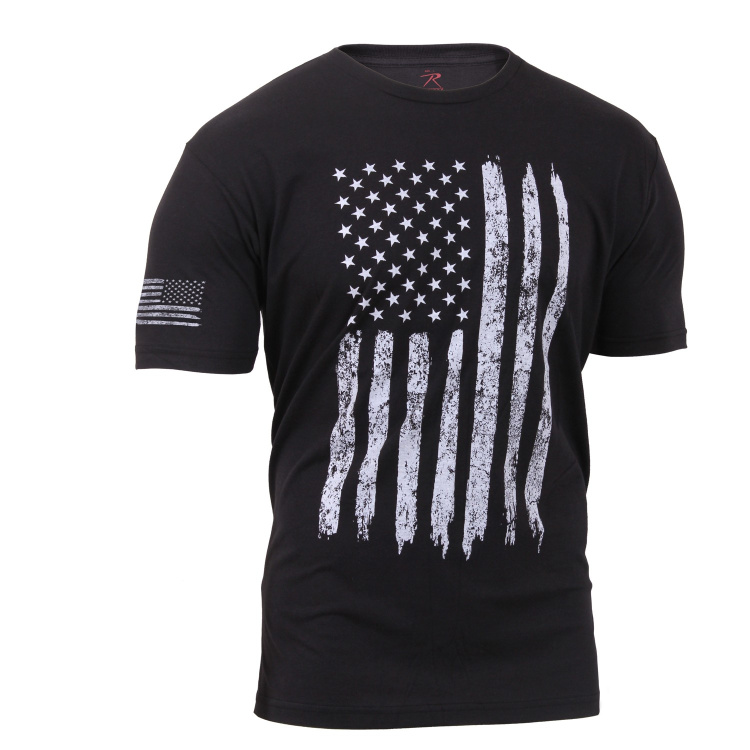 T-Shirt Distressed US Flag Athletic Fit, Rothco