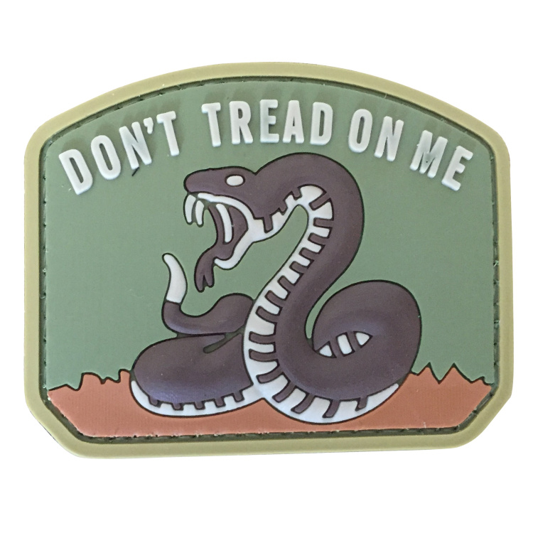 PVC patch - Don't Tread on Me, brun