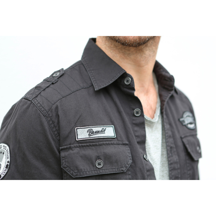 Chemise Luis Vintageshirt, Brandit, noir