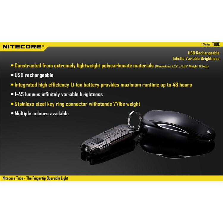 Porte-clés lampe de poche USB NiteCore Tube 2.0