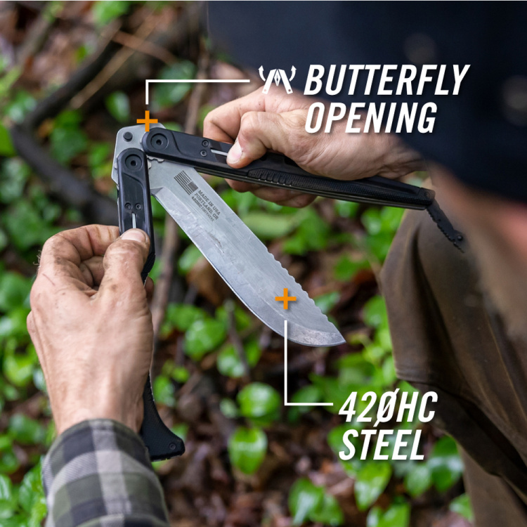 Machette Doubledown, noire + stonewash, Gerber