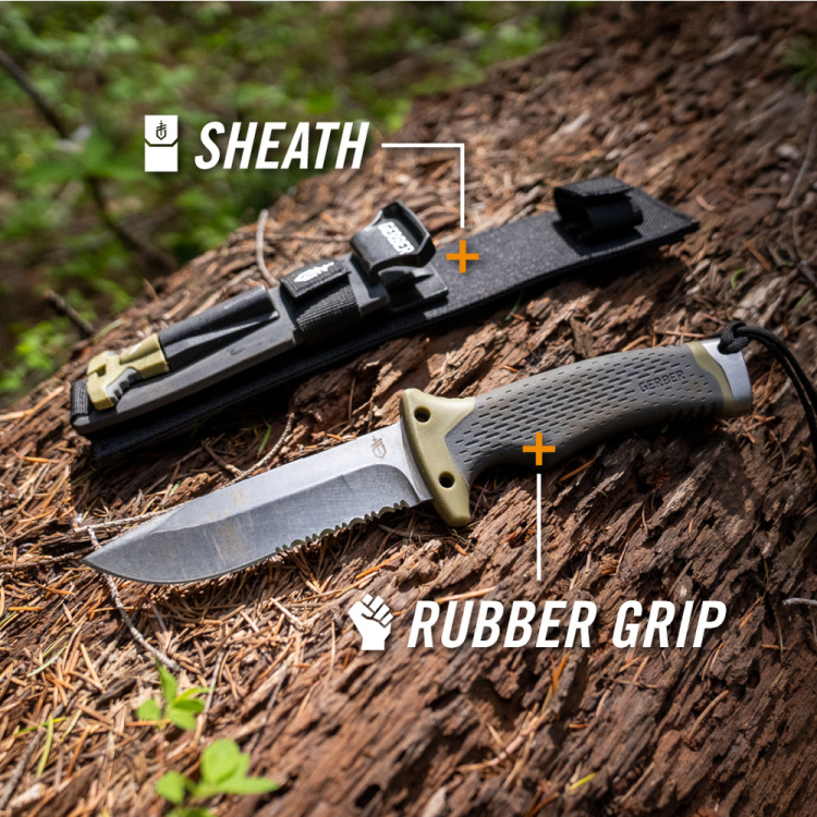 Couteau à lame fixeUltimate Survival, tranchant combiné, FSG, Gerber