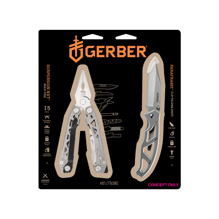 Set pince Suspension-NXT + couteau Paraframe I., blistr, Gerber