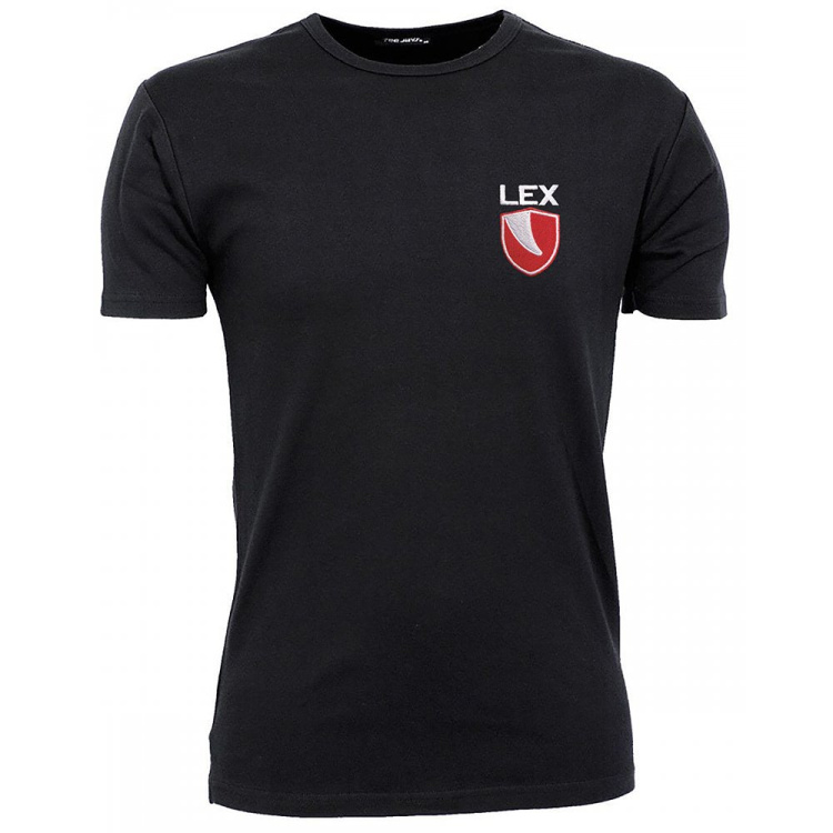 T-shirt en coton homme avec logo brodé LEX, noir