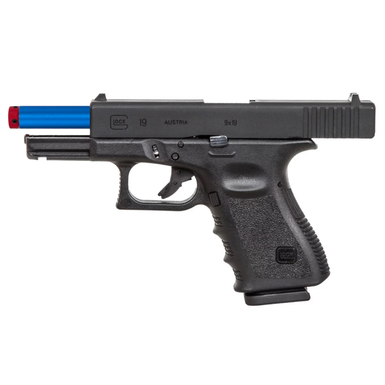 Pistolet laser d&#039;entraînement, airsoft, Glock 19 laser rouge (Umarex Glock 19 Green Gas), Laser Ammo