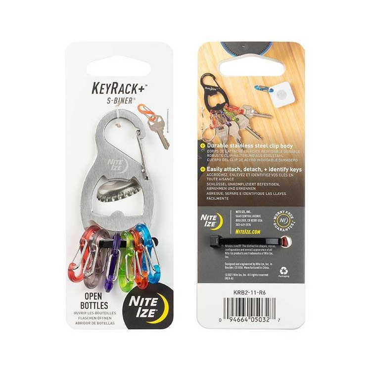 Porte-clés avec mousqueton Keyrack + S-biner, Nite Ize