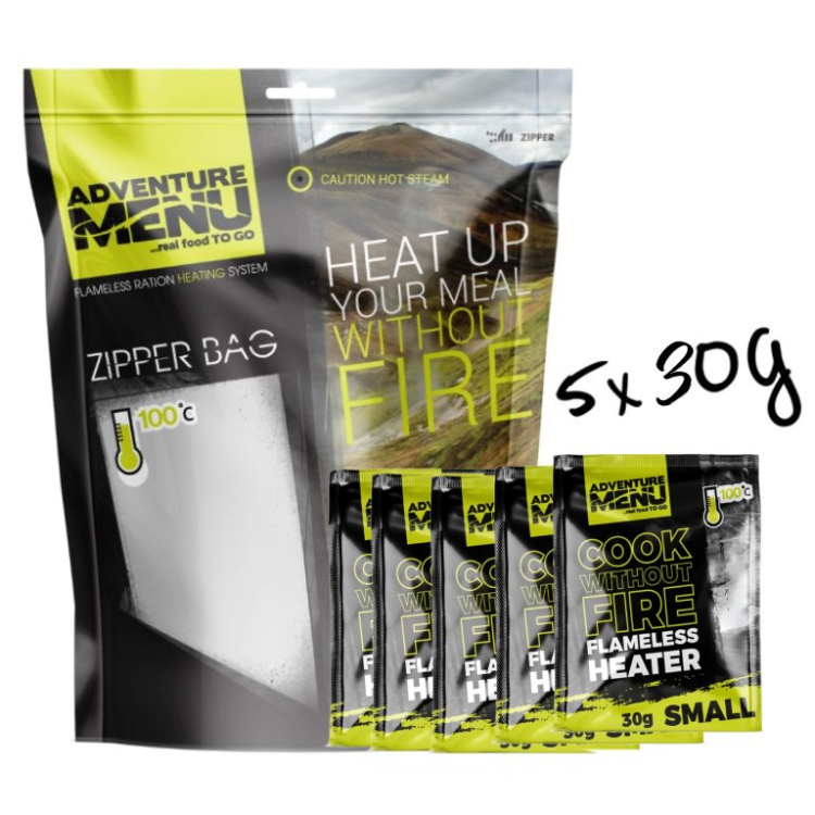 Set auto-chauffant 5 x 30 g + sacZipper Bag, Adventure Menu