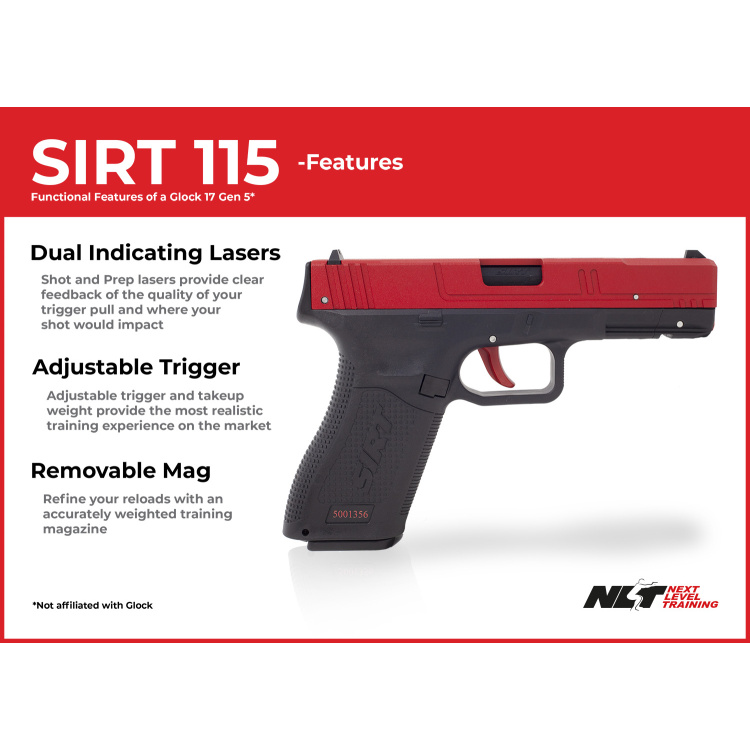 Pistolet d&#039;entraînement SIRT 115C, Glock 19 Gen 5, glissière métallique