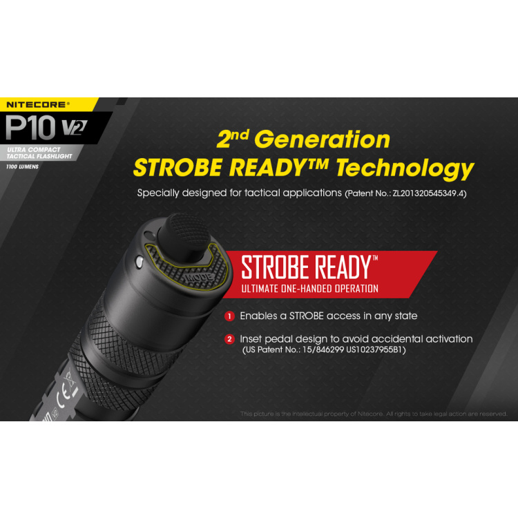Lampe de poche P10 V2, Nitecore, 1100 lm, set