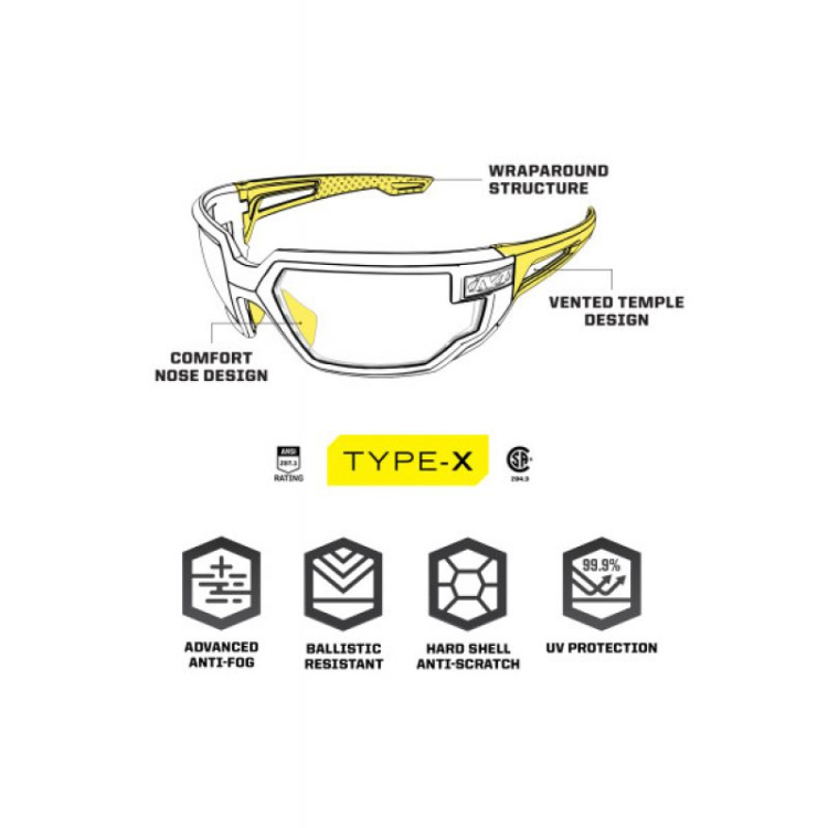 Lunettes balistiques brýle Wear TYPE-X, Mechanix