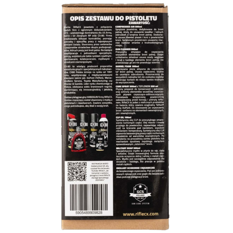 Kit d'entretien pour armes Handgun Care Set, Riflecx