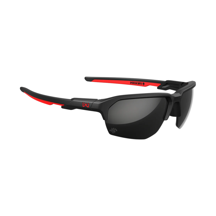 Lunettes balistiques WX JAKL, Wiley X®, Noires/Rouges, Captivate™ Black Mirror, American Sniper Signature Series
