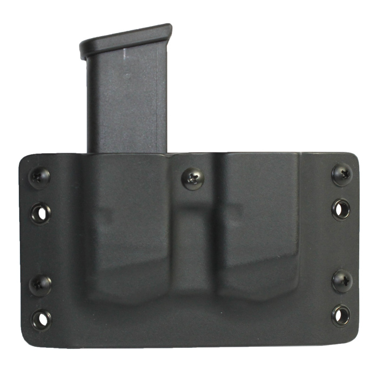 Étui Kydex pour 2 chargeurs Glock 9 mm/40SW, sans SWTG, pour droitier, noir, RH Holsters