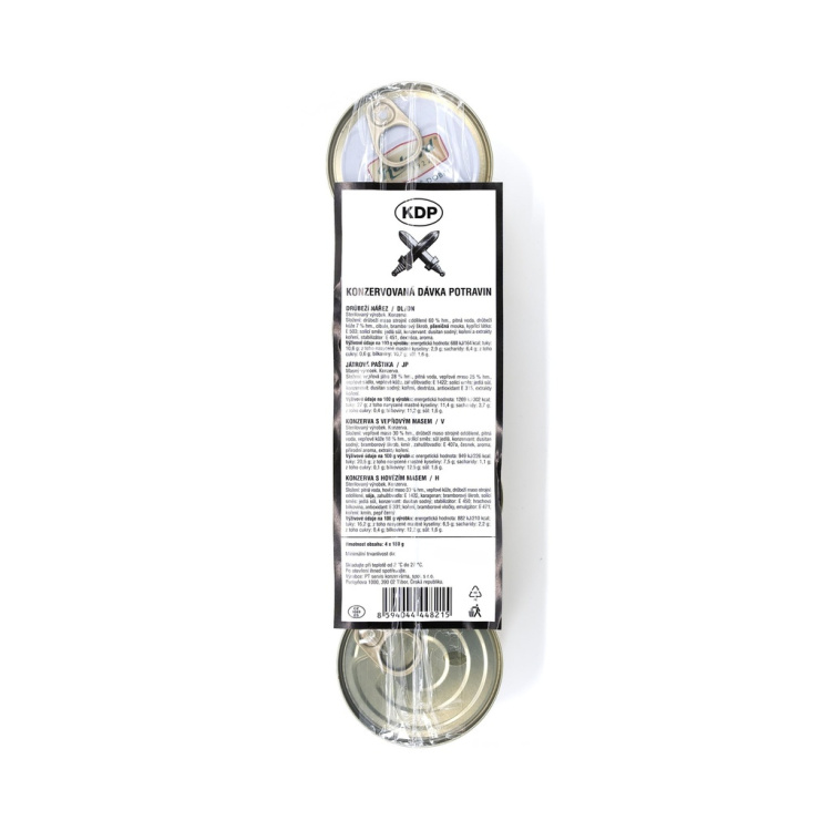 RQA rations quotidiennes d'aliments militaires en conserve, 4 conserves, PT Servis