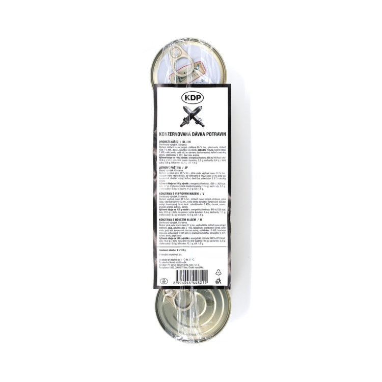 RQA rations quotidiennes d'aliments militaires en conserve, 4 conserves, PT Servis