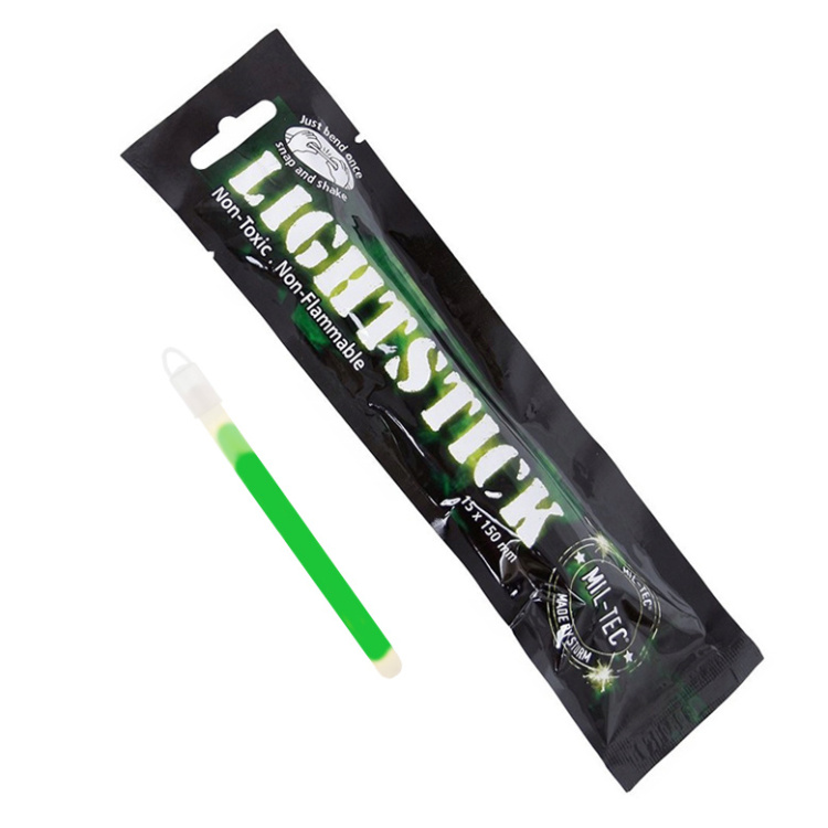 Bâton fluorescent Lightstick, vert, 8 - 12 h, 1,5 x 15 cm, Mil-Tec