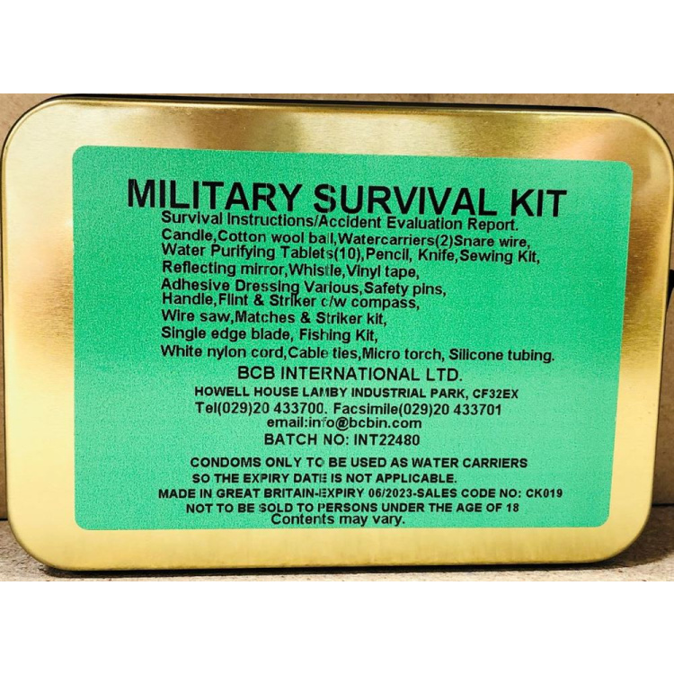 Boîte de survie Military Survival Kit, BCB