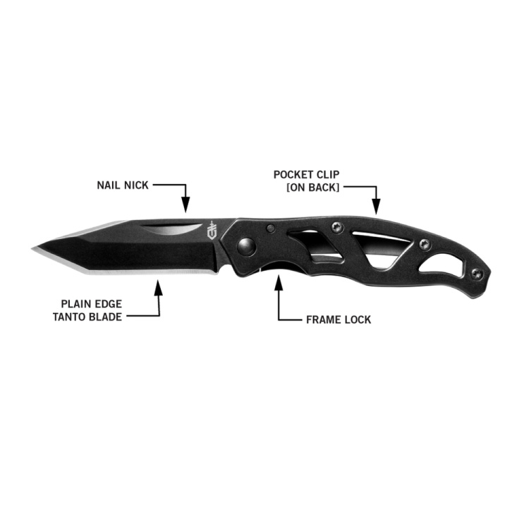 Couteau Pliant Gerber Mini Paraframe Tanto, tranchant lisse